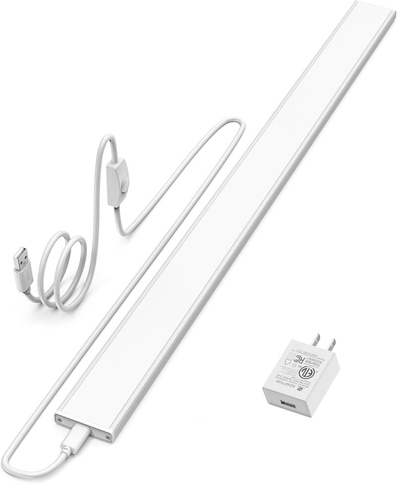 ASOCO Plug-in Under Cabinet Lighting, 24Inch LED Workbench Lights with Super Brighten 900Lumen and Dimmable 6000K Cool White, Memory Function Desk Lamp for Kitchen Sink/Desk/Workbench - Image 1